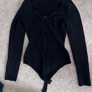 Elegant Black Long Sleeve Women's Top